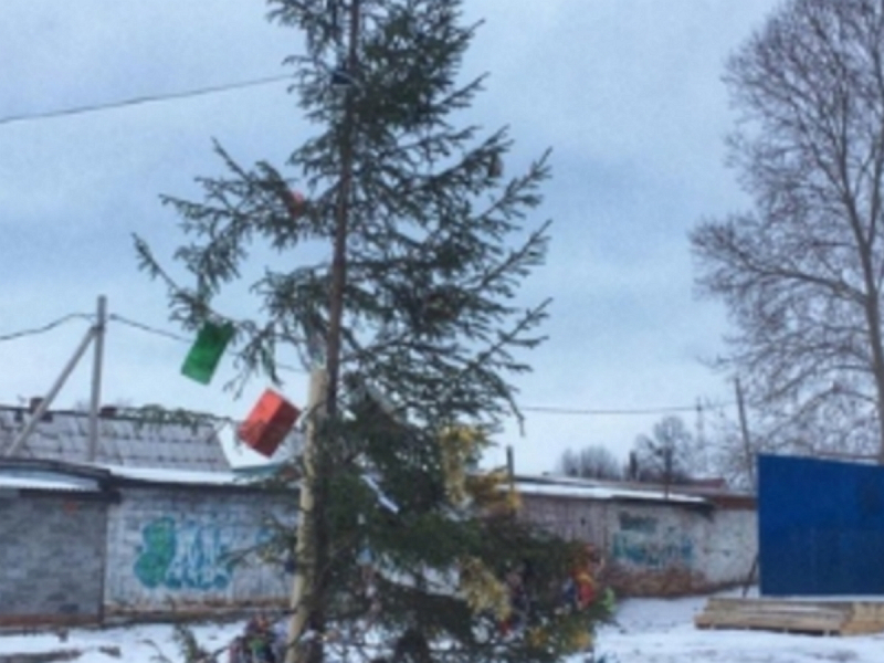 “Елка-калека” от мэрии в Алапаевске стала объектом шуток в Сети