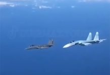 Видео, на котором Су-27 ВКС РФ прогнал F-15 ВВС США от ракетоносца Ту-22М3, взорвало Сеть