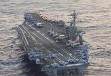 КСИР снова ударили ракетами по авианосцу США Abraham Lincoln