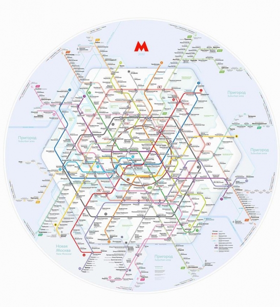 Дизайнер показал схему метро Москвы с перспективой на 10 лет